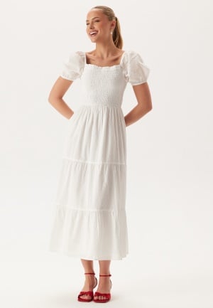 BUBBLEROOM Smock Maxi Dress White S