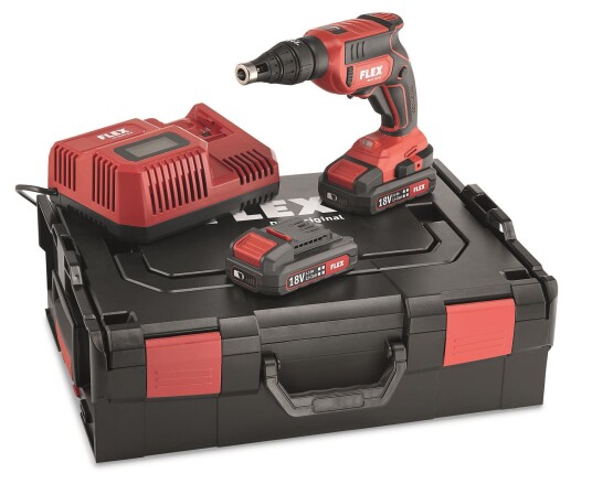 Flex DW45 18.0-EC Set Gipsskrutrekker Med Batteri Og Lader Flex DW45 18.0-EC Set Gipsskrutrekker Med Batteri Og Lader