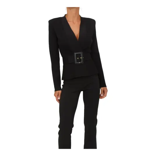Elisabetta Franchi Dame Jakker Svart L, Elisabetta Franchi Dame Jakker Svart L,