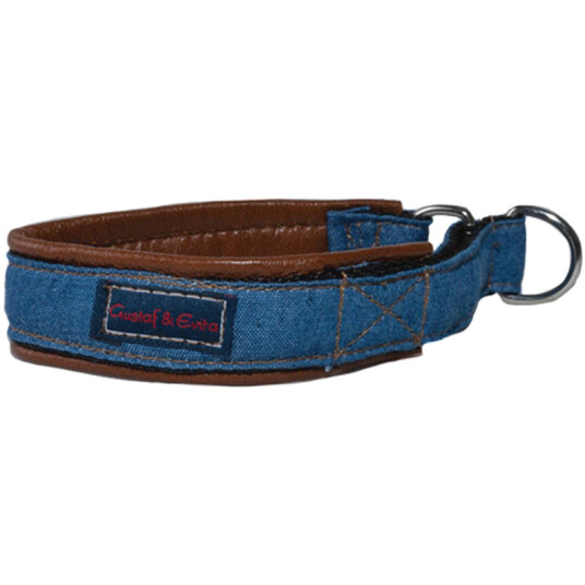 Hundhalsband Halvstryp, Skinnskodd Blue 40 cm