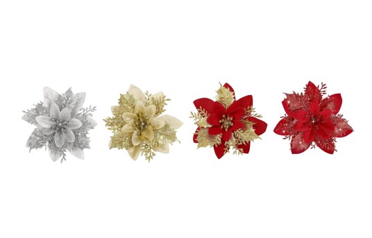 Dekorative juleblomster med klips