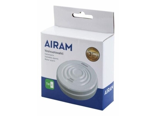 Airam Vannlekkasjealarm 9V med Hurtigvarsling Airam Vannlekkasjealarm 9V med Hurtigvarsling