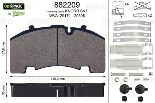 Bremseklosser VALEO 882209