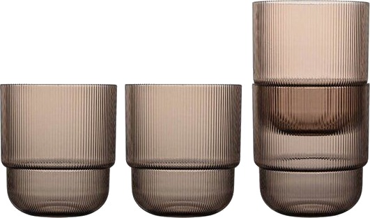 Sagaform Billi vannglass 40 cl 4 stk brun Sagaform Billi vannglass 40 cl 4 stk brun