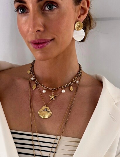 Bud to rose Sorrento Earring White/Gold Multi/patterned Bud to rose Sorrento Earring White/Gold Multi/patterned