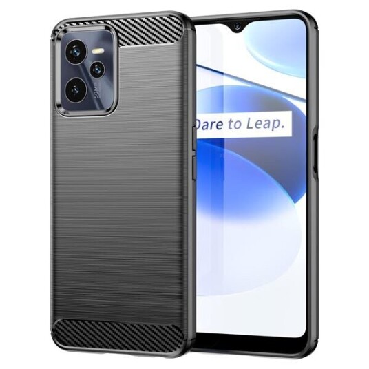 Hurtel Carbon Case for Realme C35 Flexible Silicone Carbon Cover Black