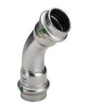 Viega Sanpress Inox 45° Bend 35mm Rustfritt Stål for Overvann og Drensrør