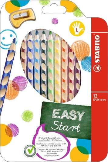 STABILO colored pencils EASYCOLOR L 12-STK ASS. For lefthanded