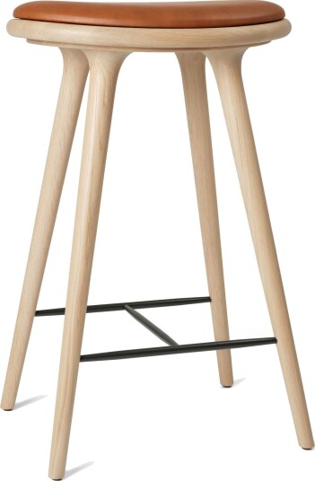 Mater Høy Barkrakk Matt Eik/ Valnøtt Lær 69 cm Mater Høy Barkrakk Matt Eik/ Valnøtt Lær 69 cm