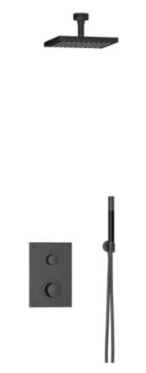 Tapwell Box7268 Takdusj Innbygging - Takmontert Svart Matt / 85mm 200x200mm (TA-9424904)
