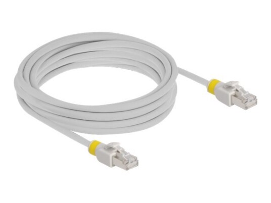 Delock Koblingskabel Rj-45 Hann Til Rj-45 Hann 5 M 6 Mm S/Ftp Cat 6A Med Støvel Halogenfri Uten Hindringer Grå