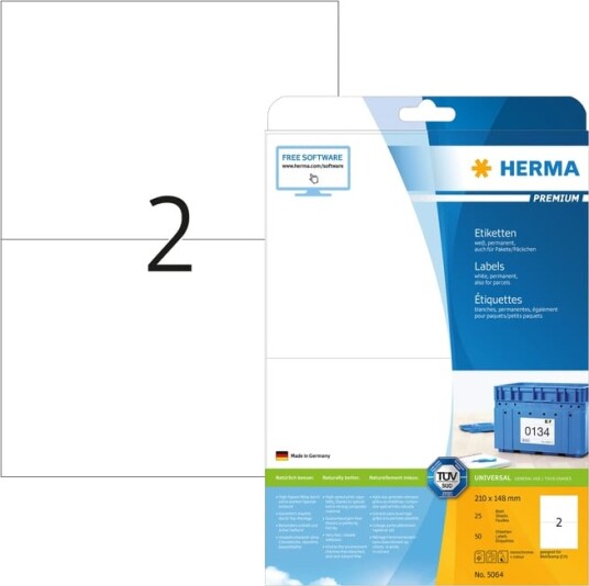 Herma Selvklebende skriverpapir A5 50-pk. - permanent