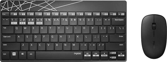 Rapoo 8000M Trådløst Tastatur og Mus Sett - Svart - Tenkeyless Rapoo 8000M Trådløst Tastatur og Mus Sett - Svart - Tenkeyless