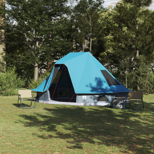 Tipi telt med tak med lagring Blå 466 x 310 x 240 cm taft