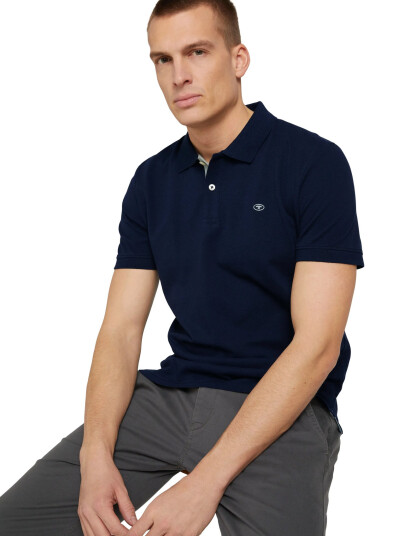 Tom Tailor Basic Polo With Contrast - Navy - XL