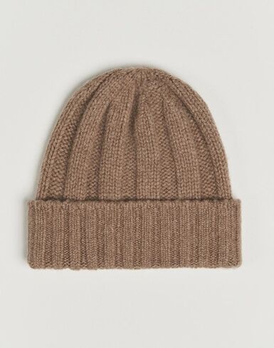 BEAMS PLUS Cashmere Rib Beanie Camel