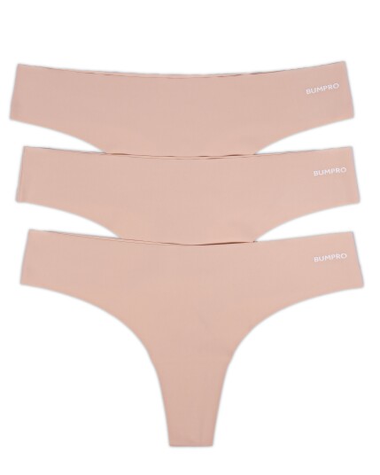 Bumpro 3-pack No Show Thong Sand - L