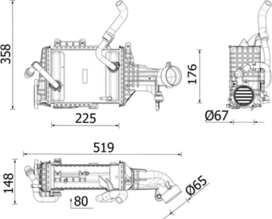 Intercooler MAHLE CI 665 000P Intercooler MAHLE CI 665 000P