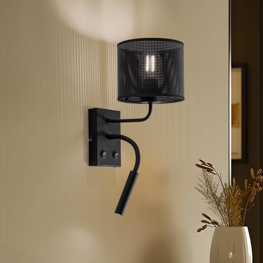 Luminex Vegglampe Jovin 1 lyskilde med spot svart