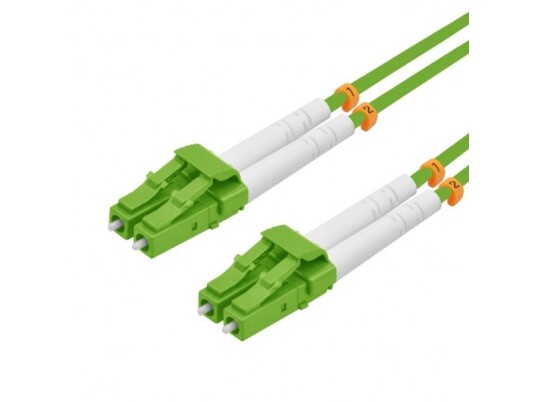Helos Fiberoptisk Patchkabel 50/125Μm Om5 Lc 0,5M Lc Dupleks Plugg/Plugg Limegrønn (195816)