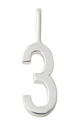 Design Letters Lucky Numbers 10 mm Silver No. 008 No. 003