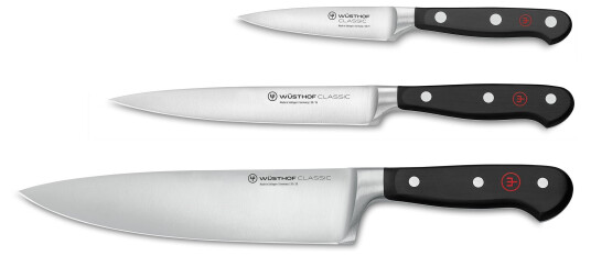 Wüsthof Classic Knivsett 3 deler, Kokkekniv + Universalkniv + Skrellekniv Wüsthof Classic Knivsett 3 deler, Kokkekniv + Universalkniv + Skrellekniv