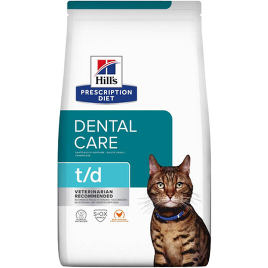 Hill's Prescription Diet t/d Dental Care Tørrfôr med Kylling 3 kg for Katter Hill's Prescription Diet t/d Dental Care Tørrfôr med Kylling 3 kg for Katter