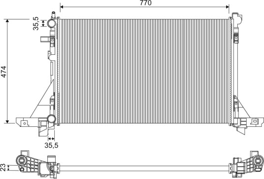 Radiator, motorkjøling VALEO 701952