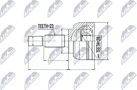 Nty Drivknute drivaksel NTY NPZ RE 028