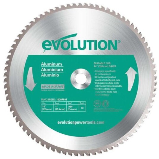 Evolution EV355A Sagklinge 355 x 2,0 x 25,4 mm, 80T
