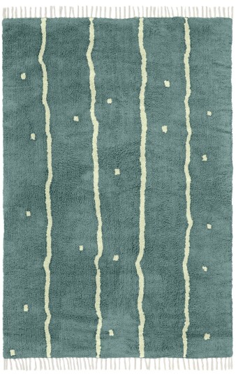 Ryetepper Leora Natural Cotton Shaggy grønn Størrelse: 240 x 340 cm