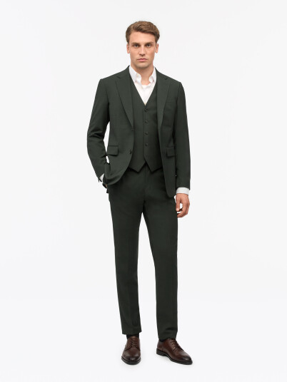 Tiger of Sweden Tenuta Wool Travel Suit Trousers Olive Extreme