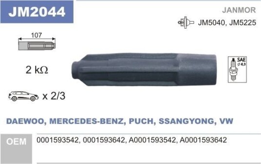 JANMOR JM2044 Plugg, coil
