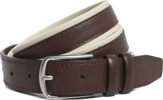 Mango Leather Mixed Belt Brown 80