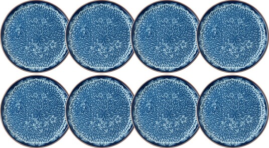 Ostindia Floris Tallerken 20 cm 8 pk Blå