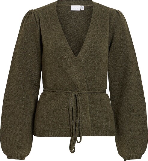 Vila Kardigan Vikehla L/S Belt Knit Cardigan/Pb Grønn