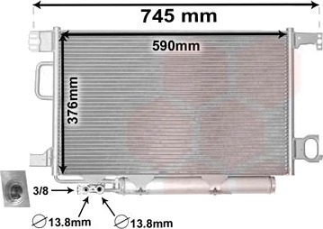 Kondensator, klimaanlegg VAN WEZEL 30005435