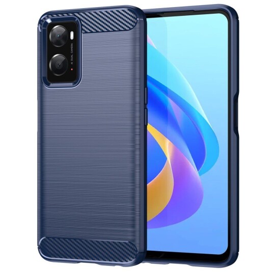 INCOVER Oppo A76 / Realme 9i Brushed Carbon Deksel - Blå