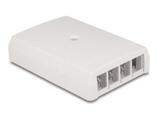 Delock Keystone Tomt Hus Utenpåliggende 4 Porter For Fiberoptikk Og Nettverk Hvit