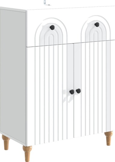 Serviesskap med skuff Hvit 66 x 34,5 x 90 cm Konstruert tre Serviesskap med skuff Hvit 66 x 34,5 x 90 cm Konstruert tre