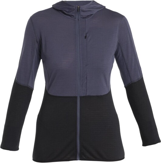 Icebreaker Women Merino 200 Realfleece™ Descender Ls Zip Hoodie Graphite/black/cb M