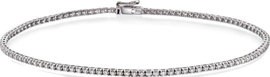 Tennisarmbånd i 375 hvitt gull med diamanter 0,50 ct 19 cm