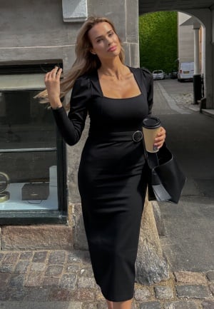 BUBBLEROOM Jacqueline Puff Dress Black M
