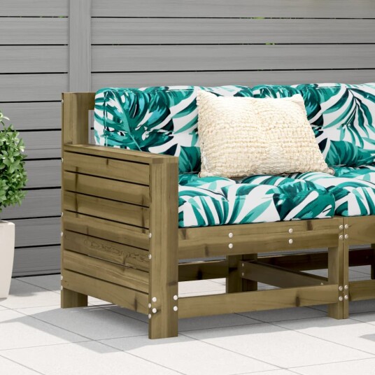 Hagesofa med armlene 69x62x70,5 cm impregnert furu 844887