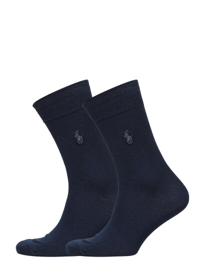 Polo Ralph Lauren Cotton Blend Dress Sock 2 Pack Black 43 46