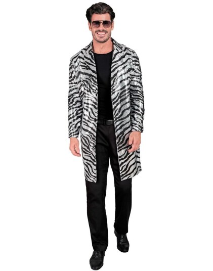 Sebrastripet Kostyme Trenchcoat med Paljetter L/XL