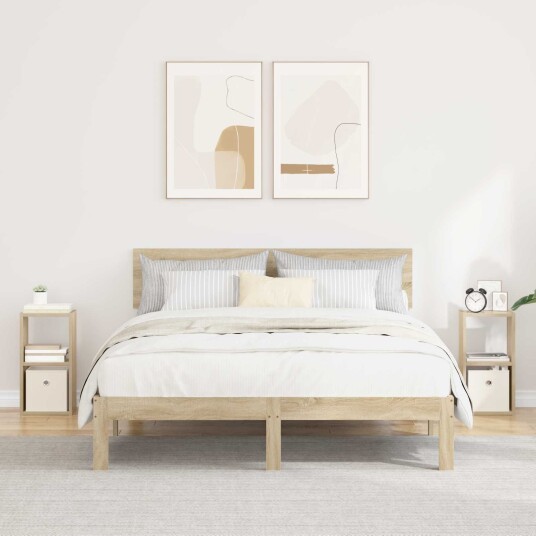  Nattbord 2 pcs Sonoma eik 25,5 x 22 x 49,5 cm Konstruert tre