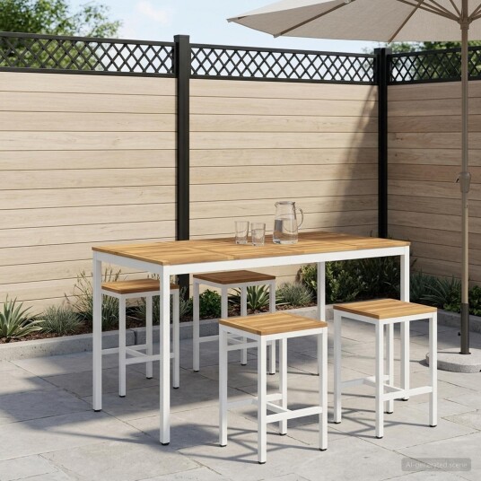 vidaXL Hagebarbord NAARDEN Hvit 180 x 88,5 x 105 cm Solid akasietre vidaXL Hagebarbord NAARDEN Hvit 180 x 88,5 x 105 cm Solid akasietre
