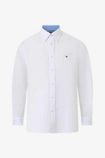 Tommy Hilfiger   Skjorte Linen Blend Solid Btd RF Sht   Hvit