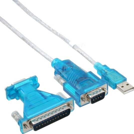 Inline 4043718014699 Usb Type A D Sub Db 9 1,8 M Blå Gjennomsiktig Hvit